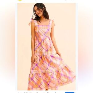 Anthropologie Kachel Tie Strap Linen Maxi Dress – Size L